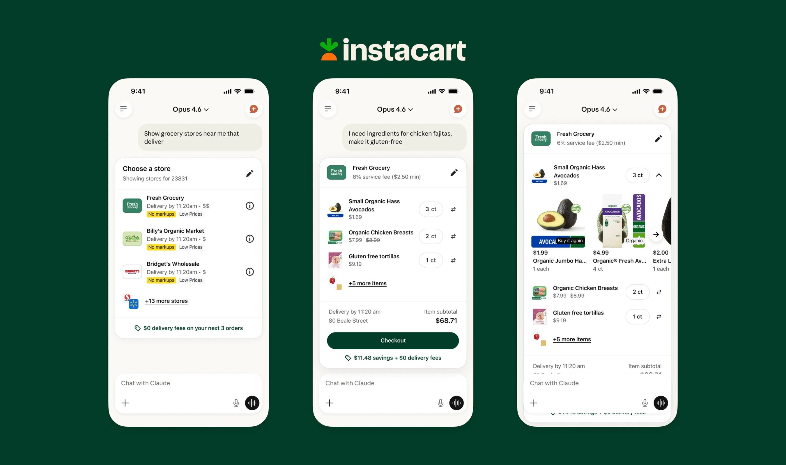 Instacart Launches Grocery Delivery Service Inside Anthropic's Claude Chatbot